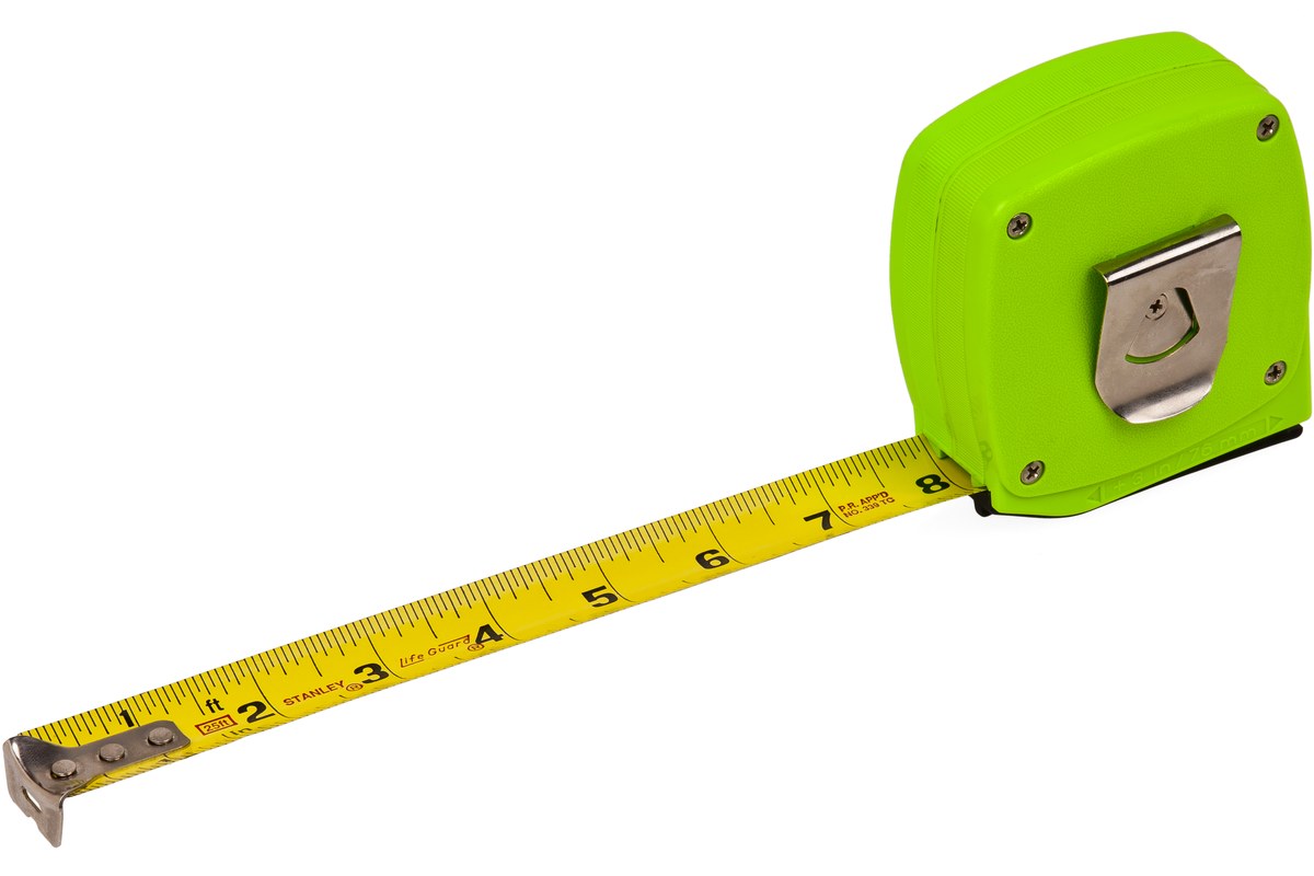 Tape measure for checking driveway width and clearance before booking a dumpster